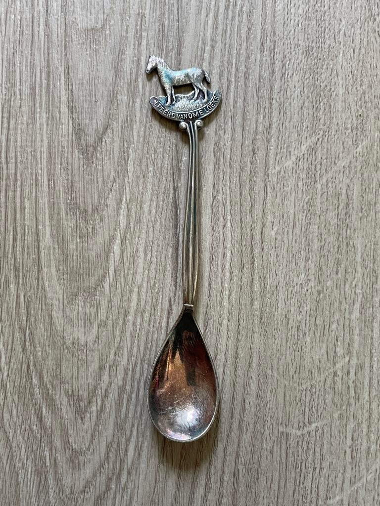 Vintage souvenirlepeltje 't Peerd van Ome Loeks Groningen, Ophalen of Verzenden