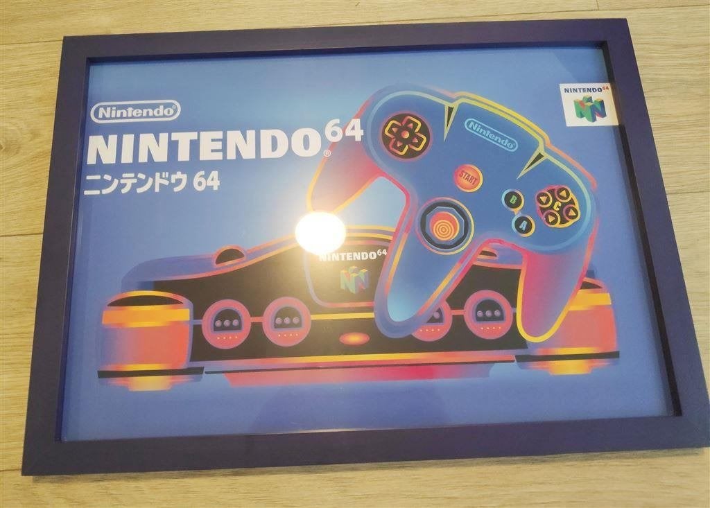 NINTENDO 64 N64 VAPORWAVE Gameroom Poster in frame, Verzenden, 1 speler, Racen en Vliegen, Nieuw