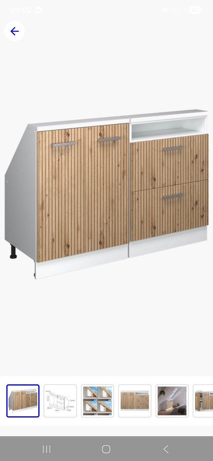 Kast voor schuin wand, Ophalen, Nieuw, 50 tot 100 cm, 25 tot 50 cm