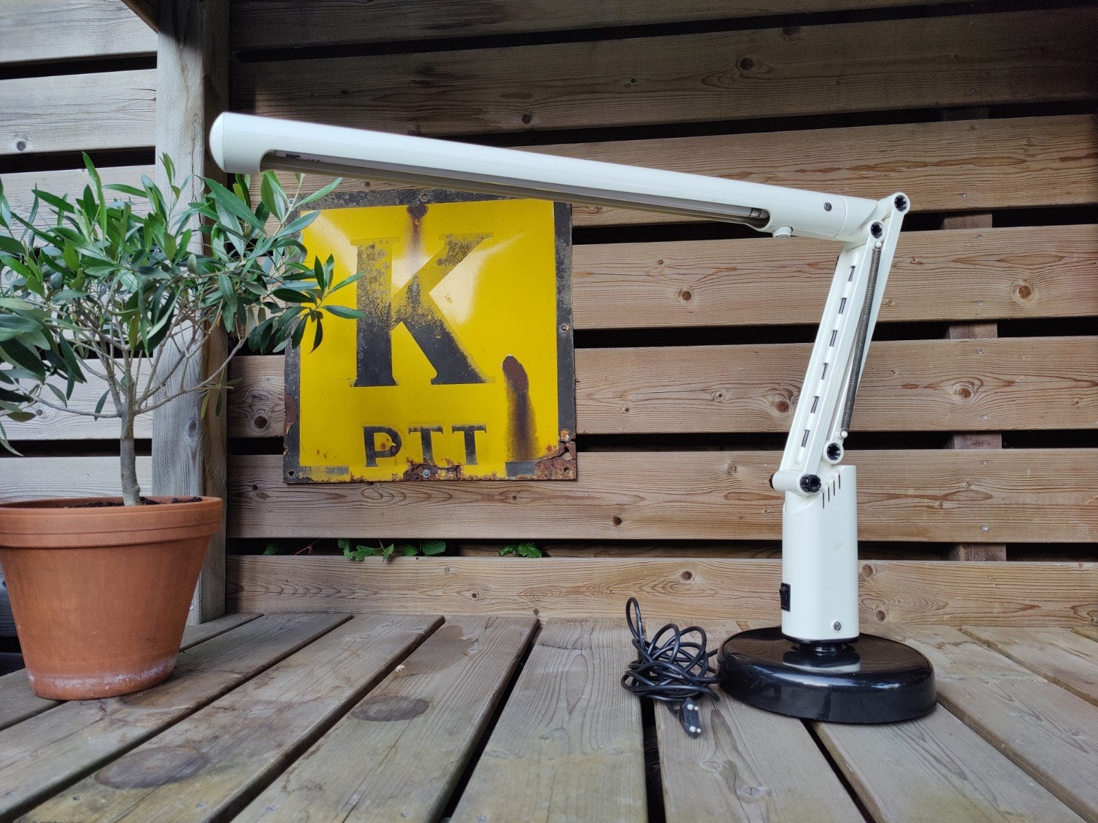 Vintage Pagerhults Sweden A&E Design bureaulamp - Wit/Zwart, Huis en Inrichting, Lampen | Tafellampen, Ophalen, Overige merken