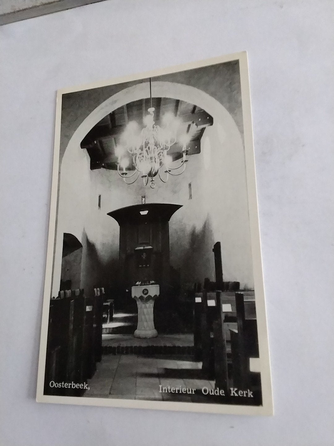 Oosterbeek Interieur Oude Kerk - Zeldzame Ansichtkaart, Ophalen of Verzenden, 1940 tot 1960, Gelopen