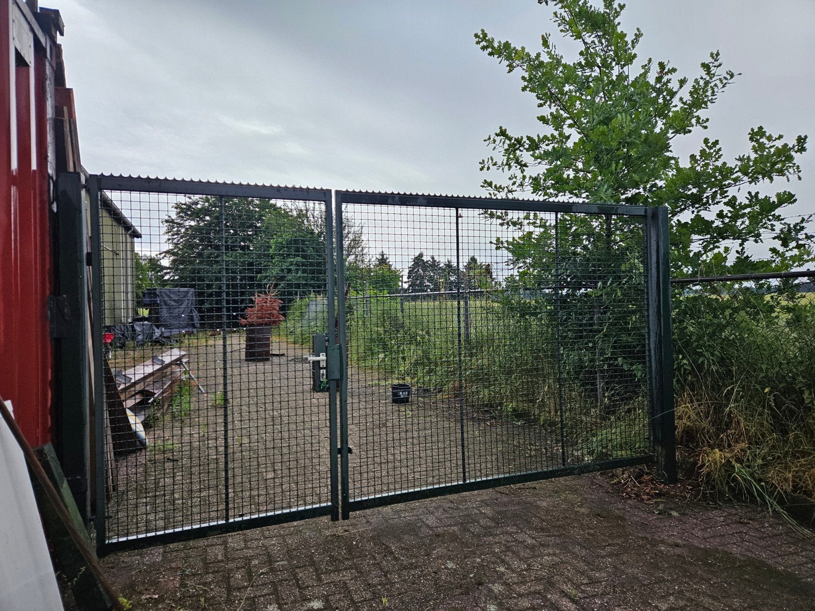 Heras dubbele draaipoort 4m x 2,10m met loopdeur – zware uit, Ophalen, Gebruikt, IJzer, Met poort