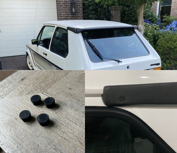 afdekdopjes zender achterklepspoiler golf 1 GTI + golf delen, Gebruikt, Ophalen of Verzenden, Bumper, Volkswagen