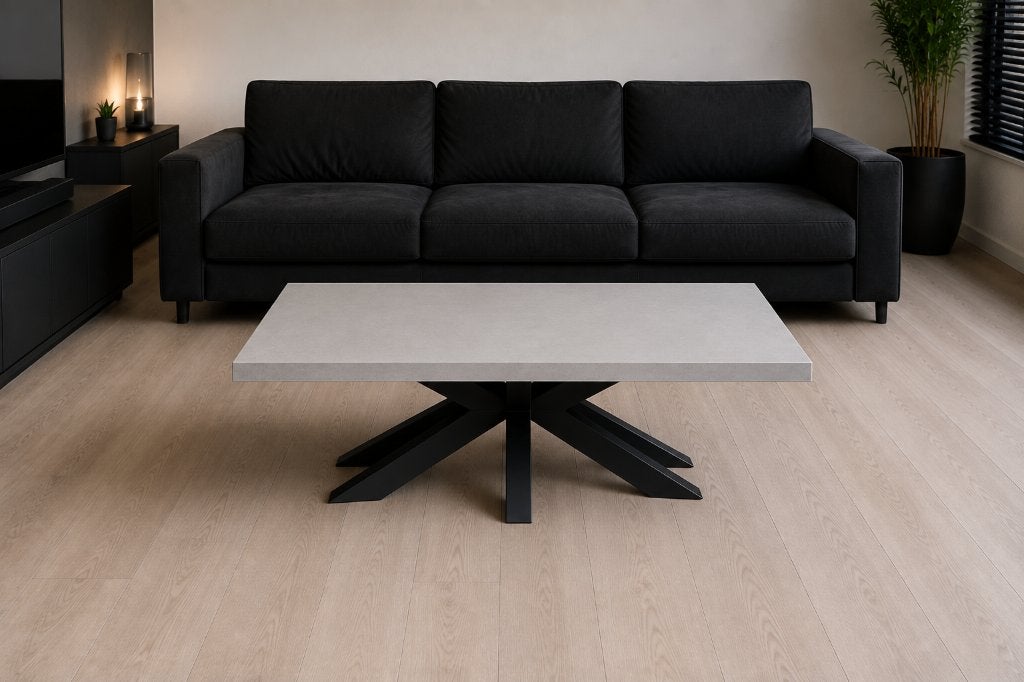 Betonlook salontafel, Huis en Inrichting, Tafels | Salontafels, Overige materialen, Minder dan 50 cm, Gebruikt, 100 tot 150 cm