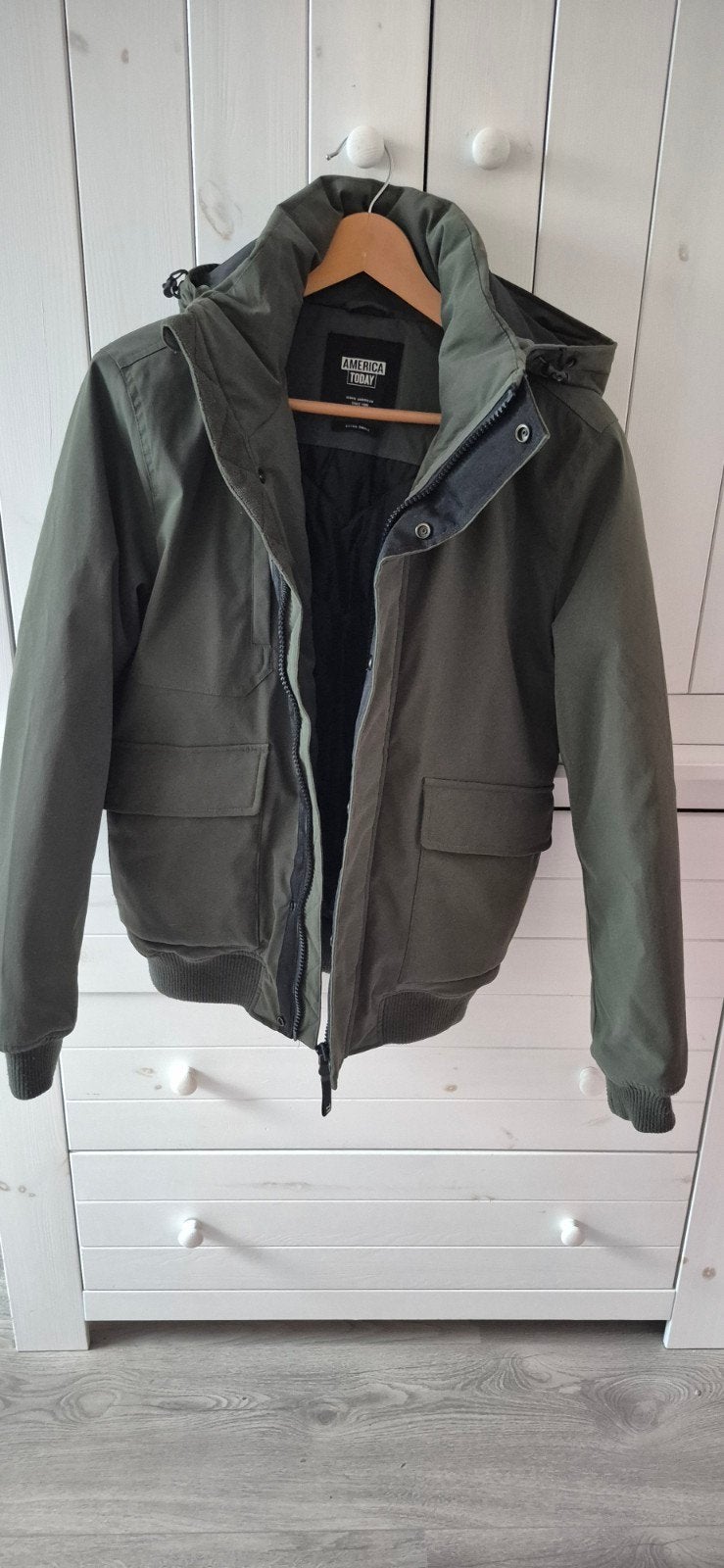 winterjas America today maat XS, Kleding | Heren, Ophalen of Verzenden, Zo goed als nieuw, Groen, Maat 46 (S) of kleiner