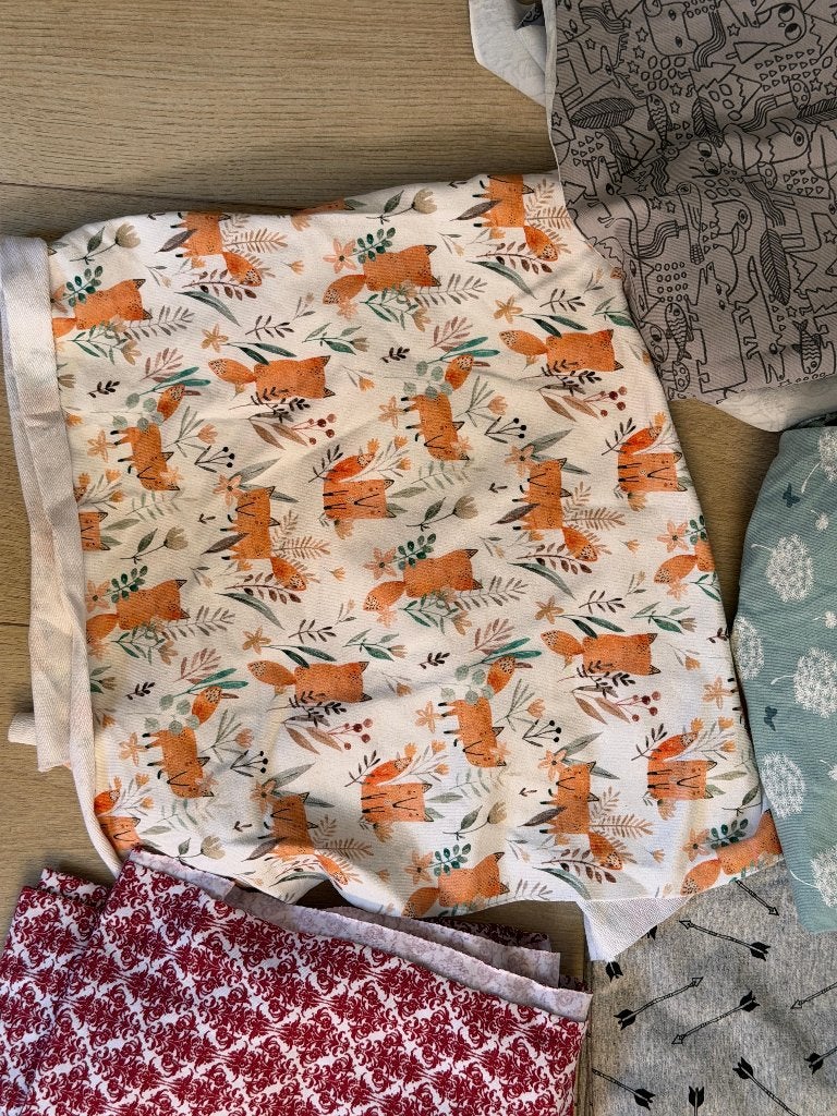 Rest tricot stoffen met print, Overige materialen, Gebruikt, Meerkleurig, Ophalen of Verzenden
