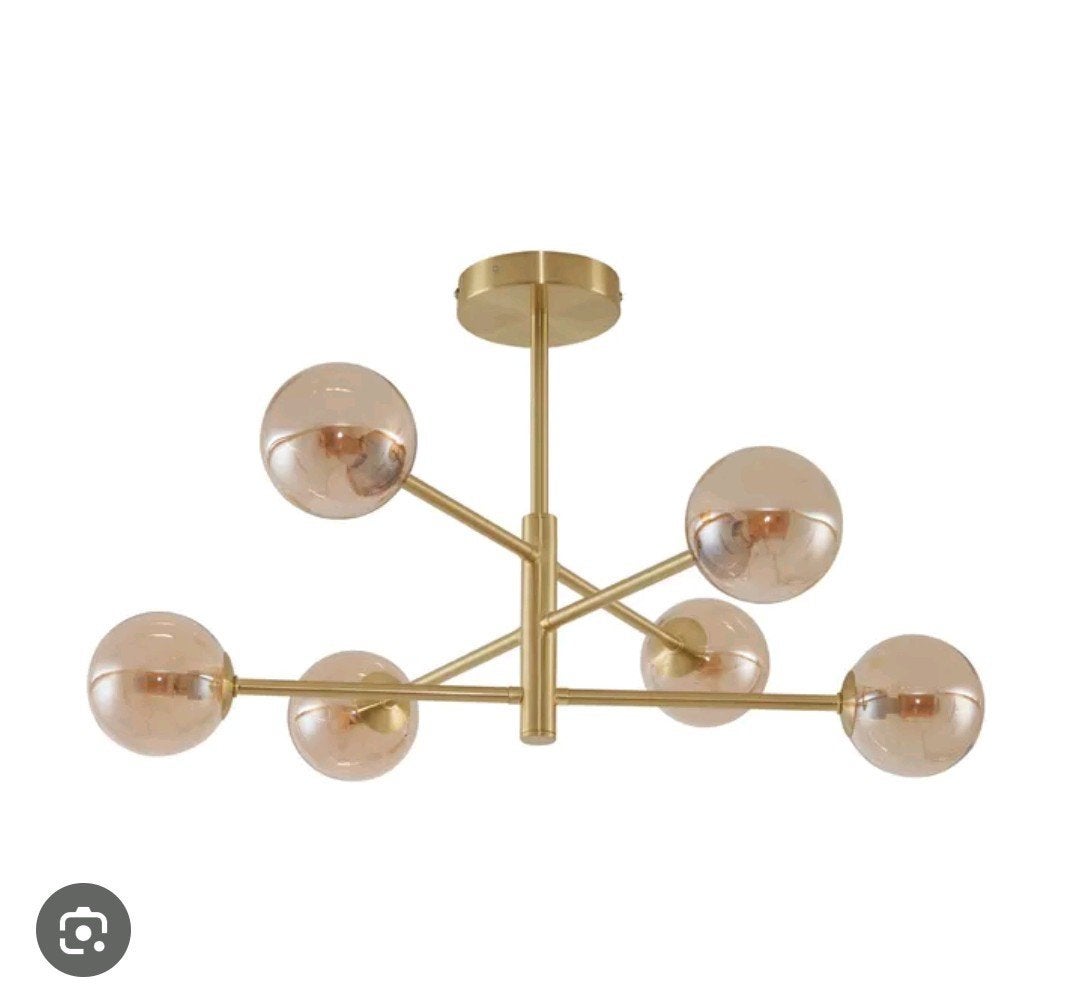 Plafondlamp Ryan, Ophalen, Glas