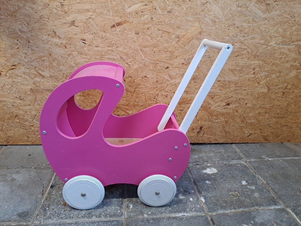 Houten poppenwagen, Ophalen, Gebruikt, Babypop