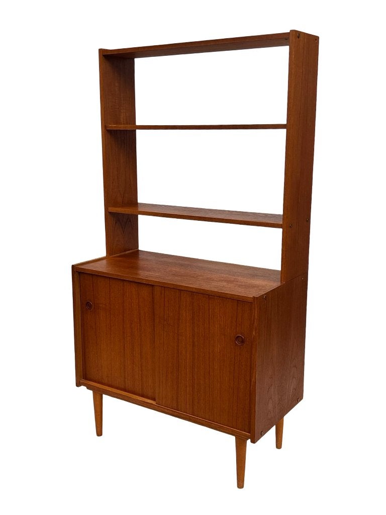 Vintage boekenkast wandkast teak fineer jaren 60 design