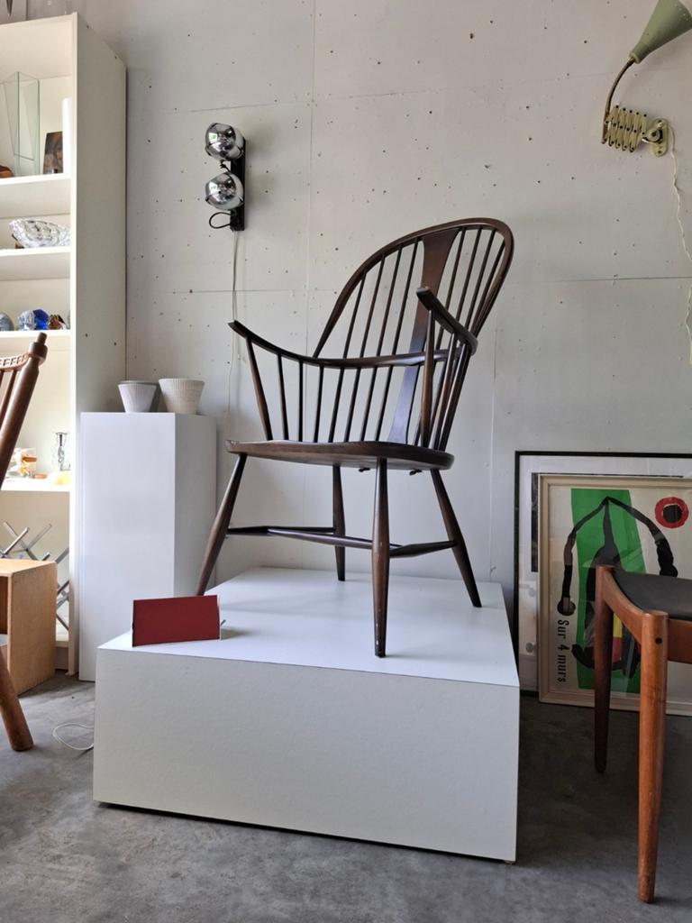 Vintage stoel Ercol retro design Ercolani, Gebruikt, Minder dan 75 cm, 50 tot 75 cm, Hout