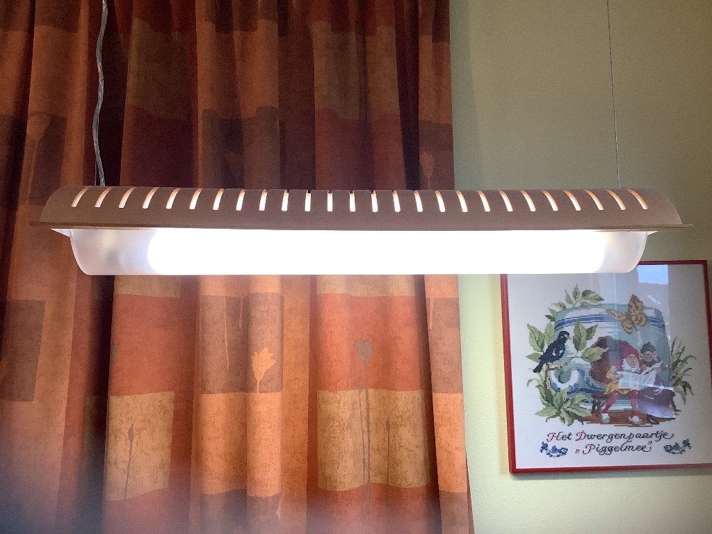 Hangende Bureau Lamp, Ophalen, Gebruikt, Hout, 50 tot 75 cm