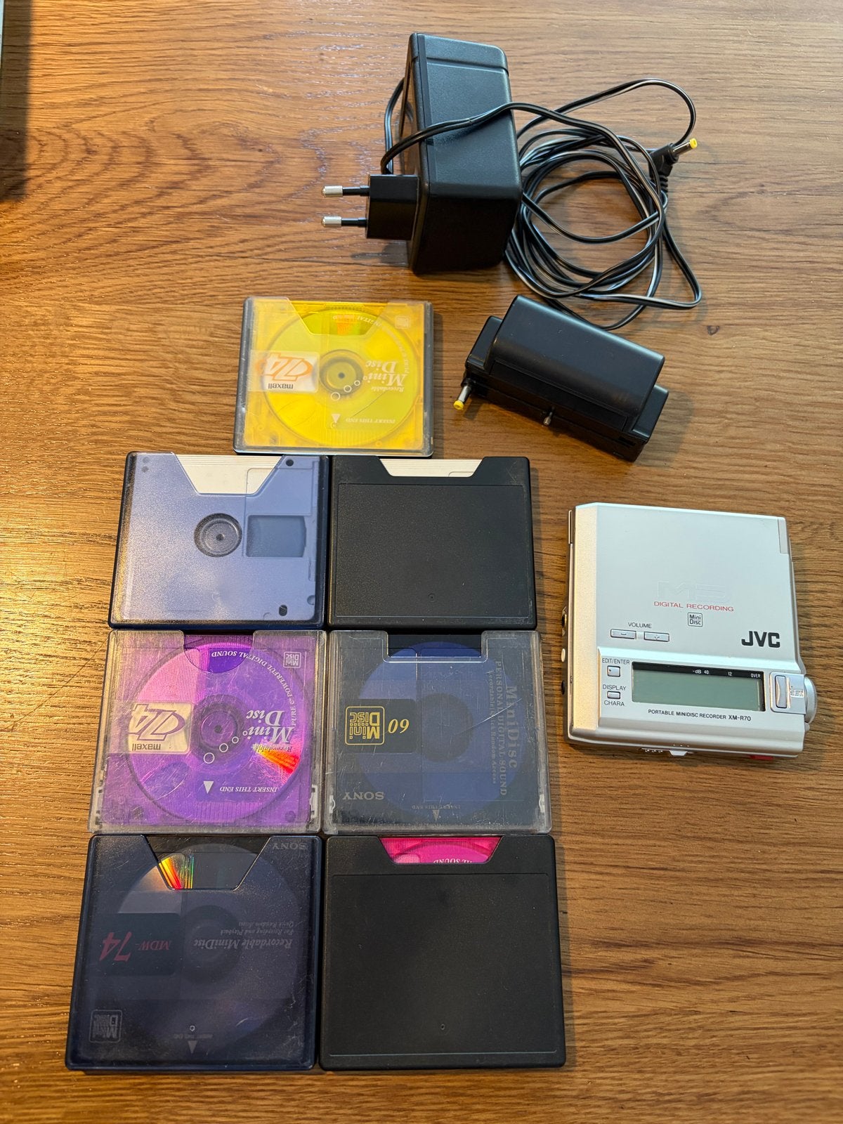 JVC XM-R70 Minidisc Recorder met accessoires, Ophalen of Verzenden, Minidisc-recorder