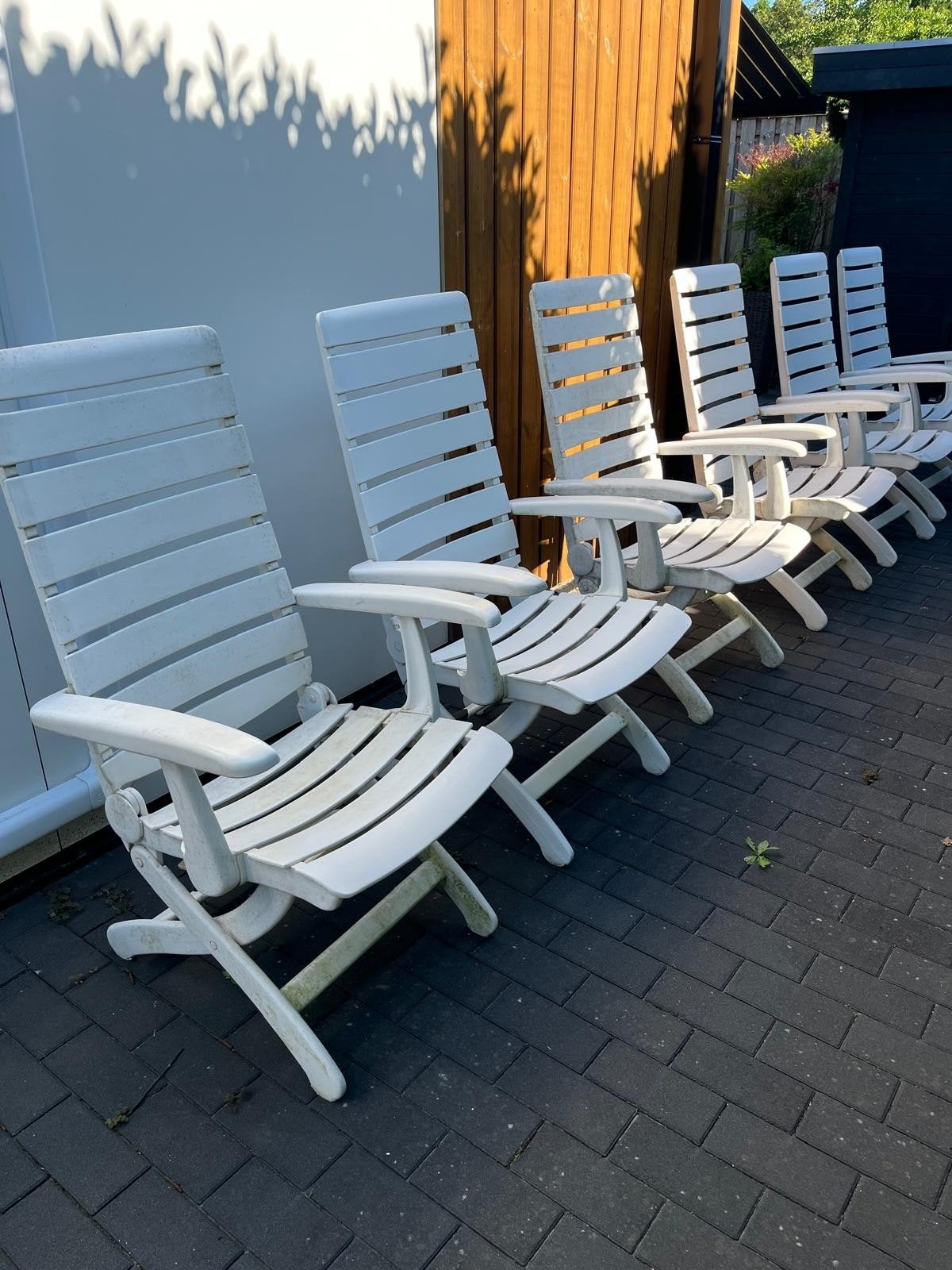 Zes verstelbare tuinstoelen Tiffany, Ophalen, Gebruikt, Kunststof, Verstelbaar