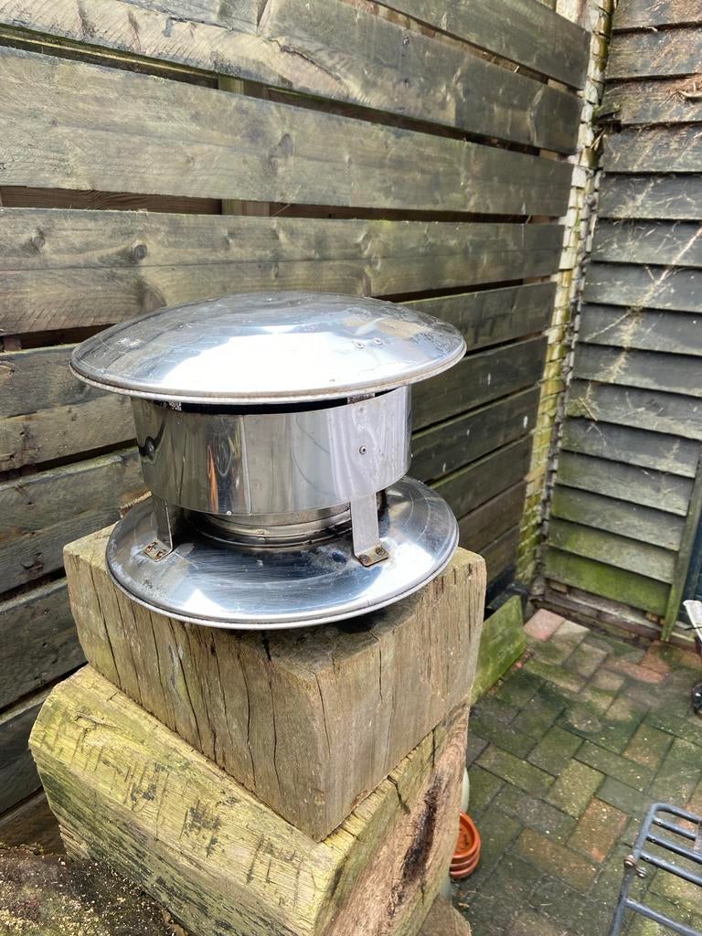 Roestvrijstalen schoorsteenkap voor haard, Ophalen of Verzenden, Gebruikt, Vrijstaande haard, Overige soorten