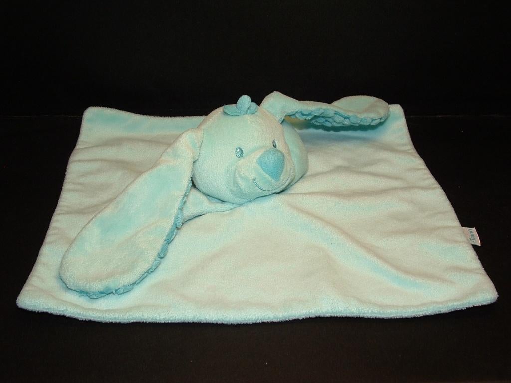 TIAMO KONIJN KNUFFELDOEK BASIC BUNNY VELOURS BLAUW, Ophalen of Verzenden, Nieuw, Overige typen
