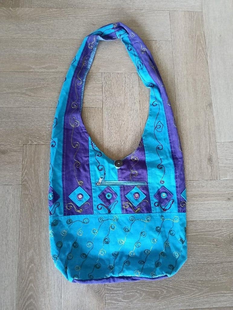 Schoudertas, hippie boho-tas (Nieuw), Ophalen of Verzenden, Nieuw, Blauw