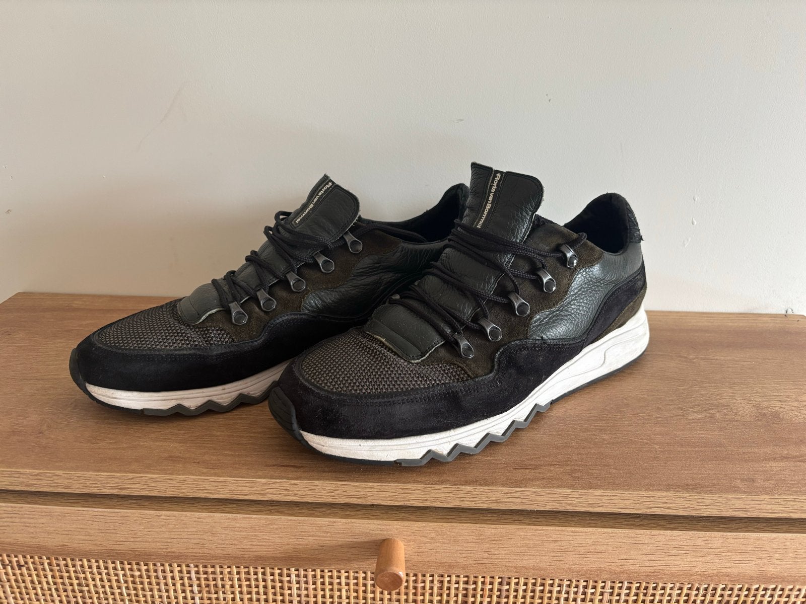 Floris van Bommel Nineti 16393/21 Suède/Leer/Mesh Sneakers, Zwart, Ophalen of Verzenden, Sneakers of Gympen, Gedragen