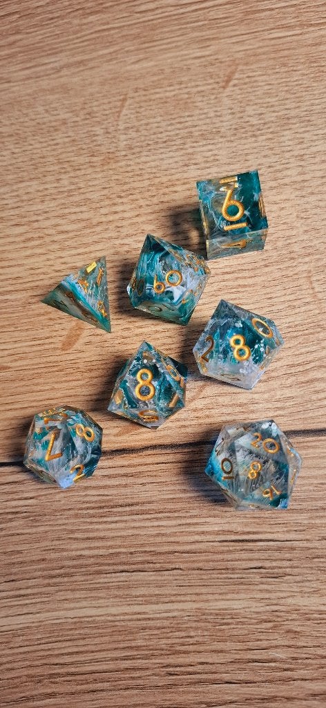 Sharp Edge D&D Dobbelstenen Set Oceaan Storm, Onbekend, Ophalen of Verzenden, Onbekend, Onbekend