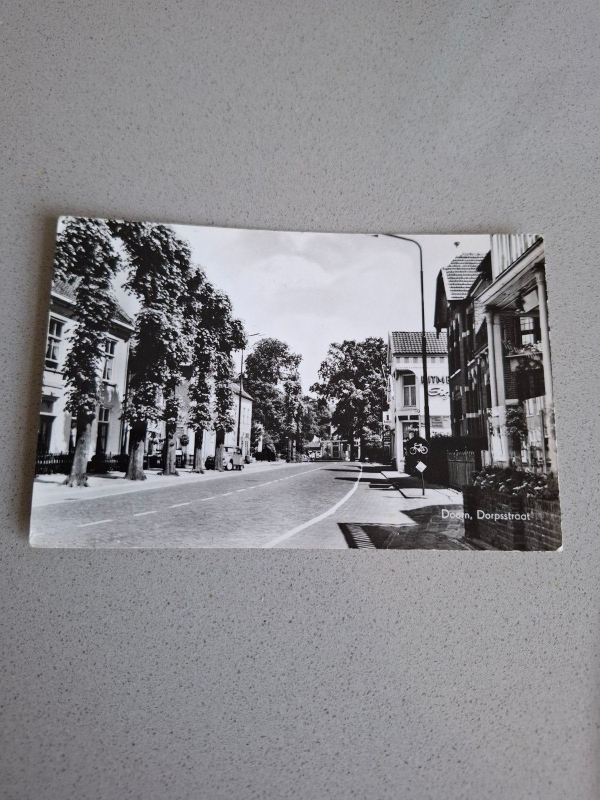 Oude Ansichtkaart Doorn, Dorpsstraat - Zwart-wit, Verzamelen, Ansichtkaarten | Nederland, Ophalen of Verzenden, 1940 tot 1960