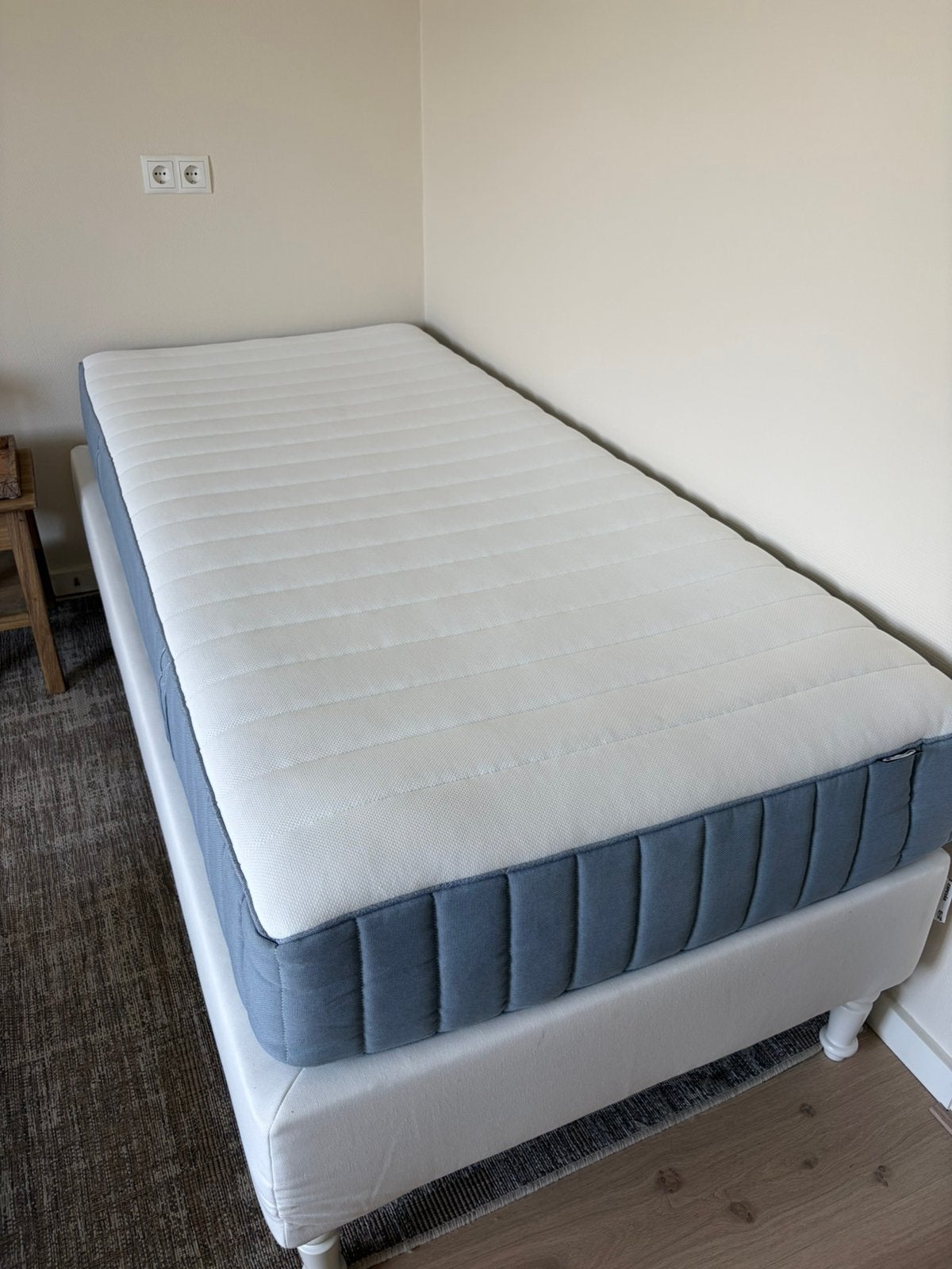 Eenpersoonsbed/Logeerbed IKEA Espevar + Valevag 90x200, Huis en Inrichting, Ophalen, 90 cm, Eenpersoons, Wit