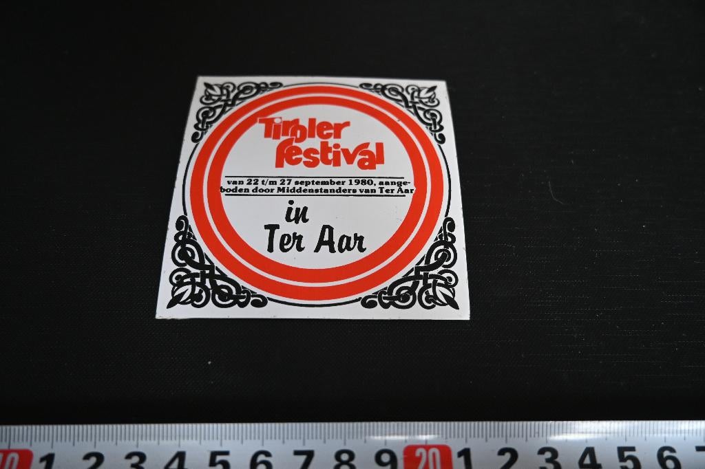 sticker Tiroler festival in Ter Aar 1980, Ophalen, Zo goed als nieuw