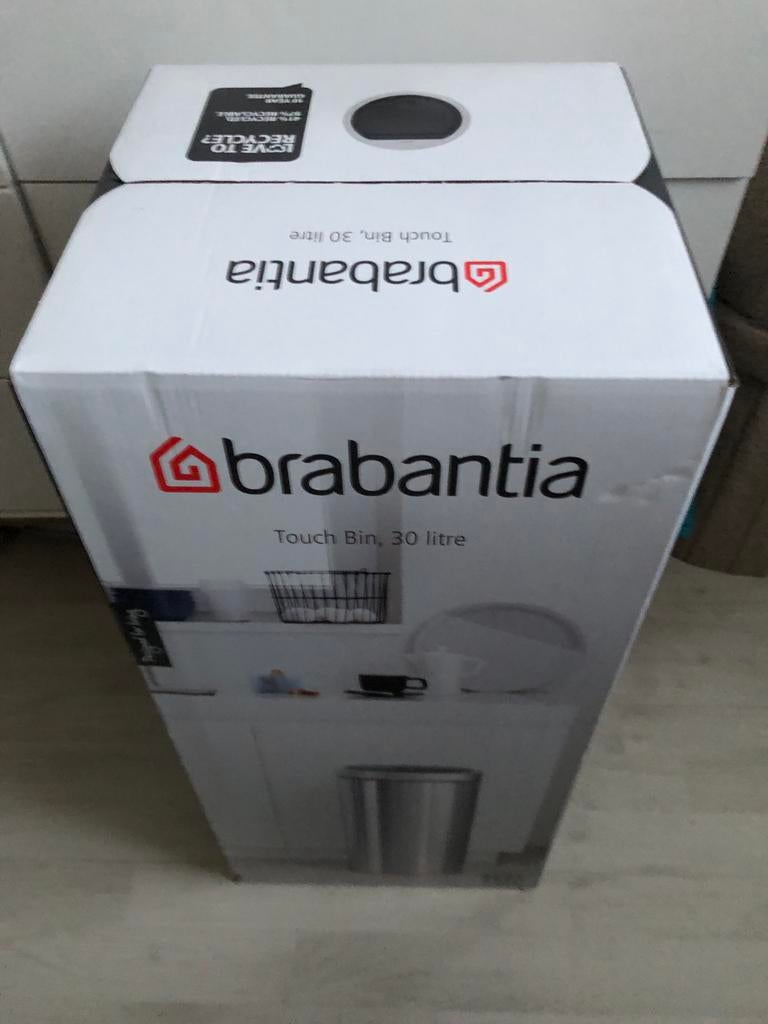 Touch Bin 30 liter - Nieuw in ongeopende doos, Nieuw, Ophalen of Verzenden, 20 tot 30 liter, Metaal