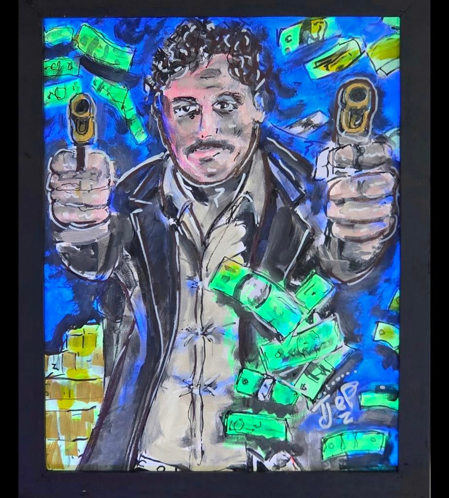 Uniek handgeschilderd schilderij – Neo Noir / Gangster stijl, Ophalen of Verzenden