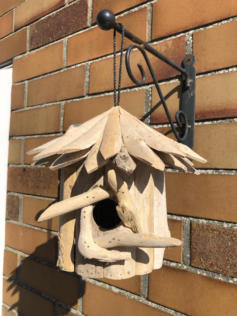 Tuindecoratie vogelhuisje driftwood hout nieuw, Tuin en Terras, Tuinwanddecoratie, Ophalen of Verzenden, Nieuw