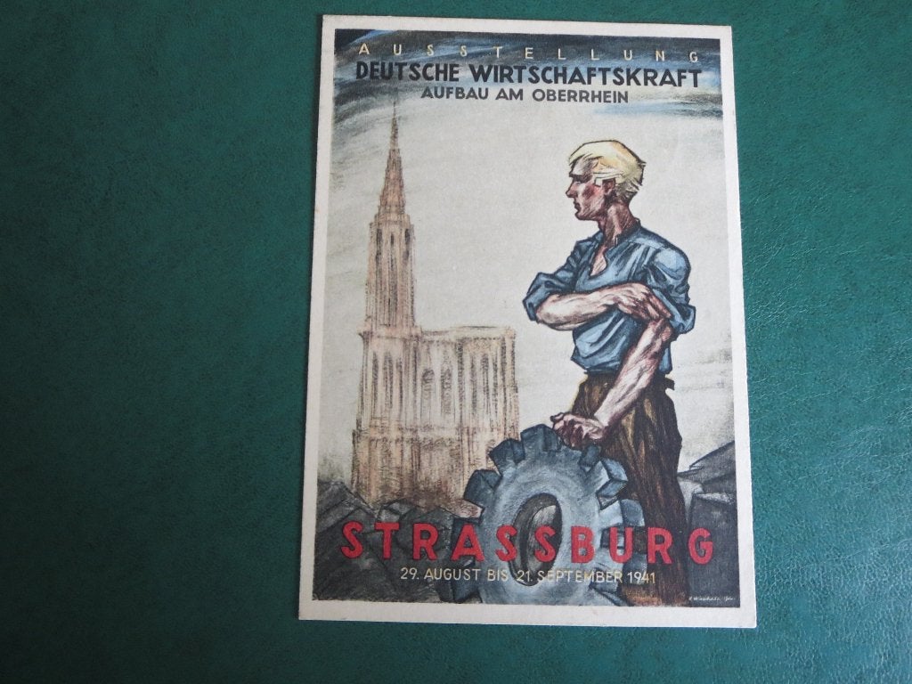 Duitse Rijk  Bezet Elsass   Kaart Strassburg, Postzegels en Munten, Ophalen of Verzenden, Duitse Keizerrijk, Gestempeld