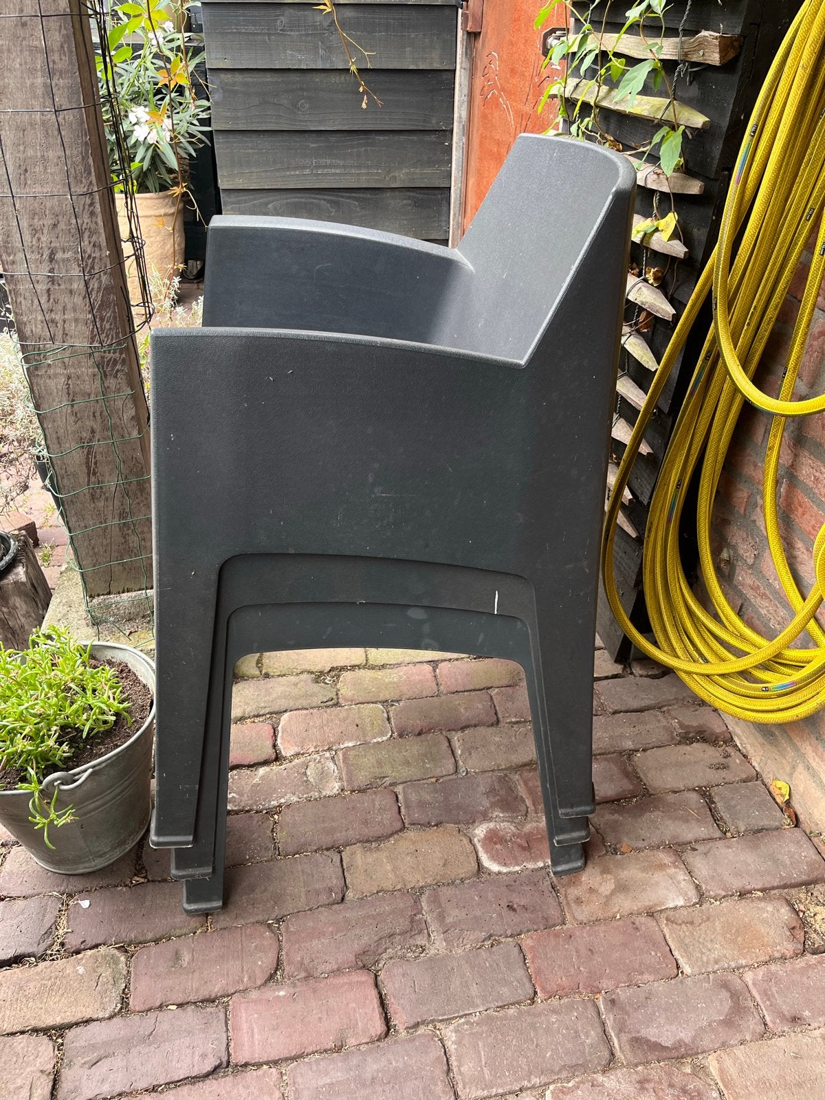 Stapelbare kunststof tuinstoelen (6 stuks), Tuin en Terras, Ophalen, Gebruikt, Kunststof, Stapelbaar