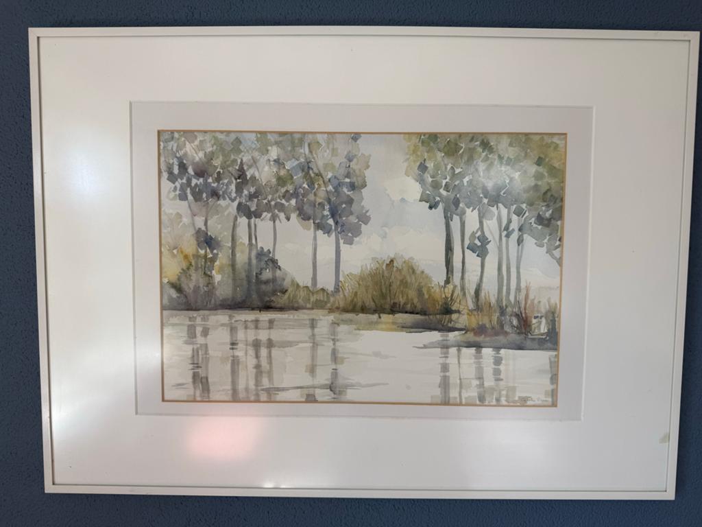 Aquarel Greetje Sluis - Landschap Weerribben-Wieden, Antiek en Kunst, Kunst | Schilderijen | Klassiek, Ophalen