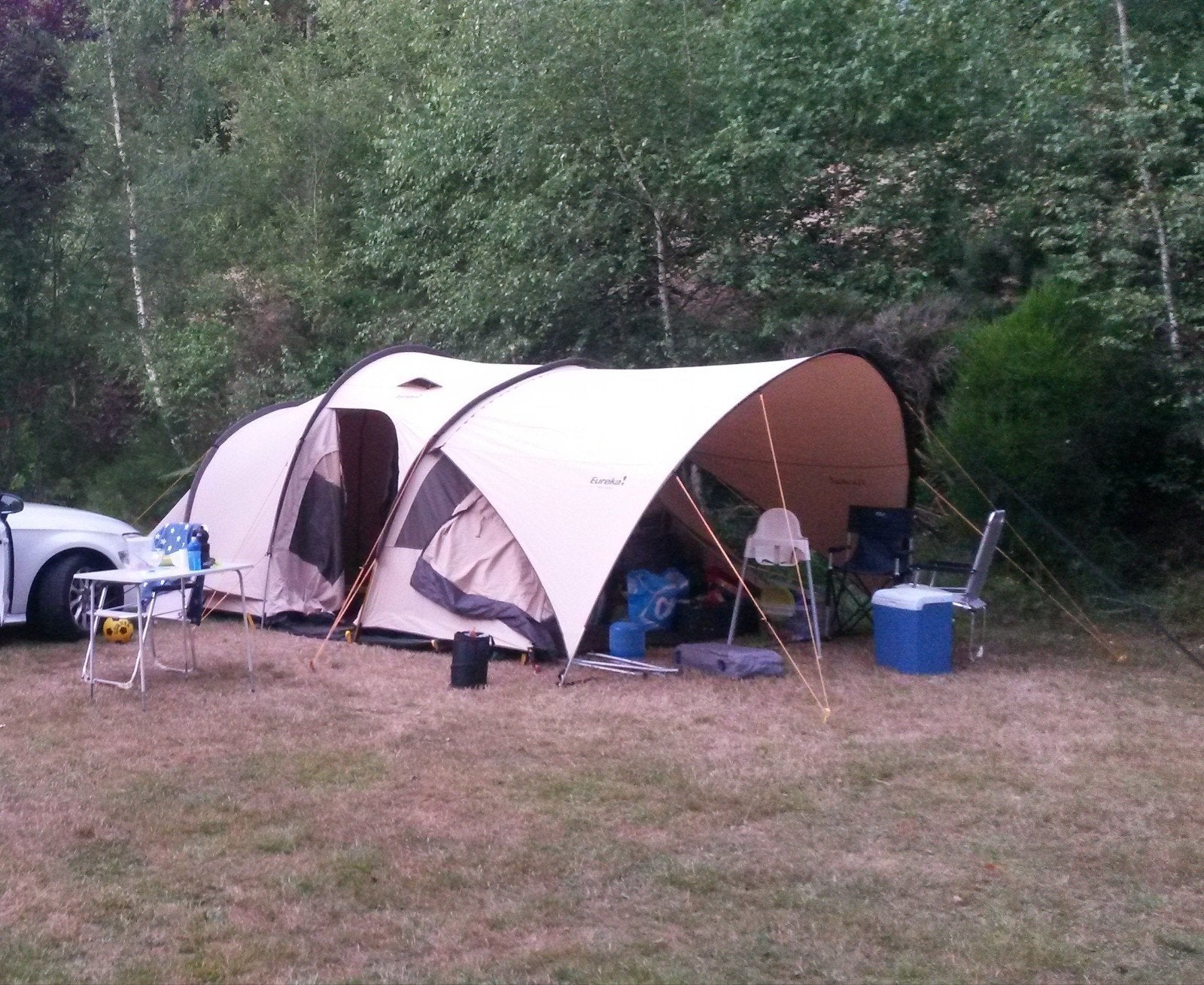 Eureka N!Ergy Vision familietent met zonneluivel, Caravans en Kamperen, Tenten, Ophalen, Gebruikt, Tot en met 4