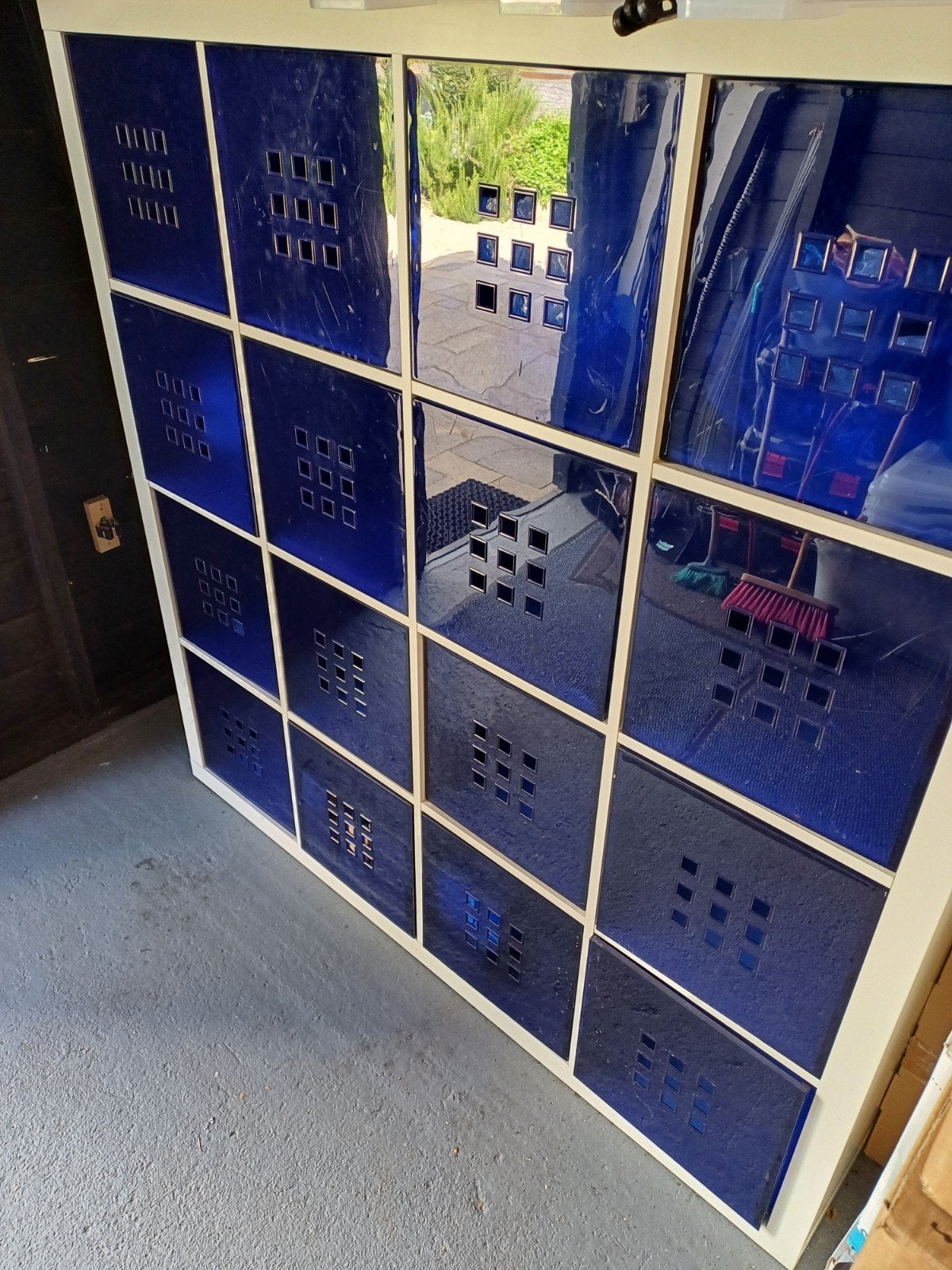 IKEA Kallax/Expedit kast met 10 blauwe Lekman bakken, Ophalen of Verzenden, Gebruikt