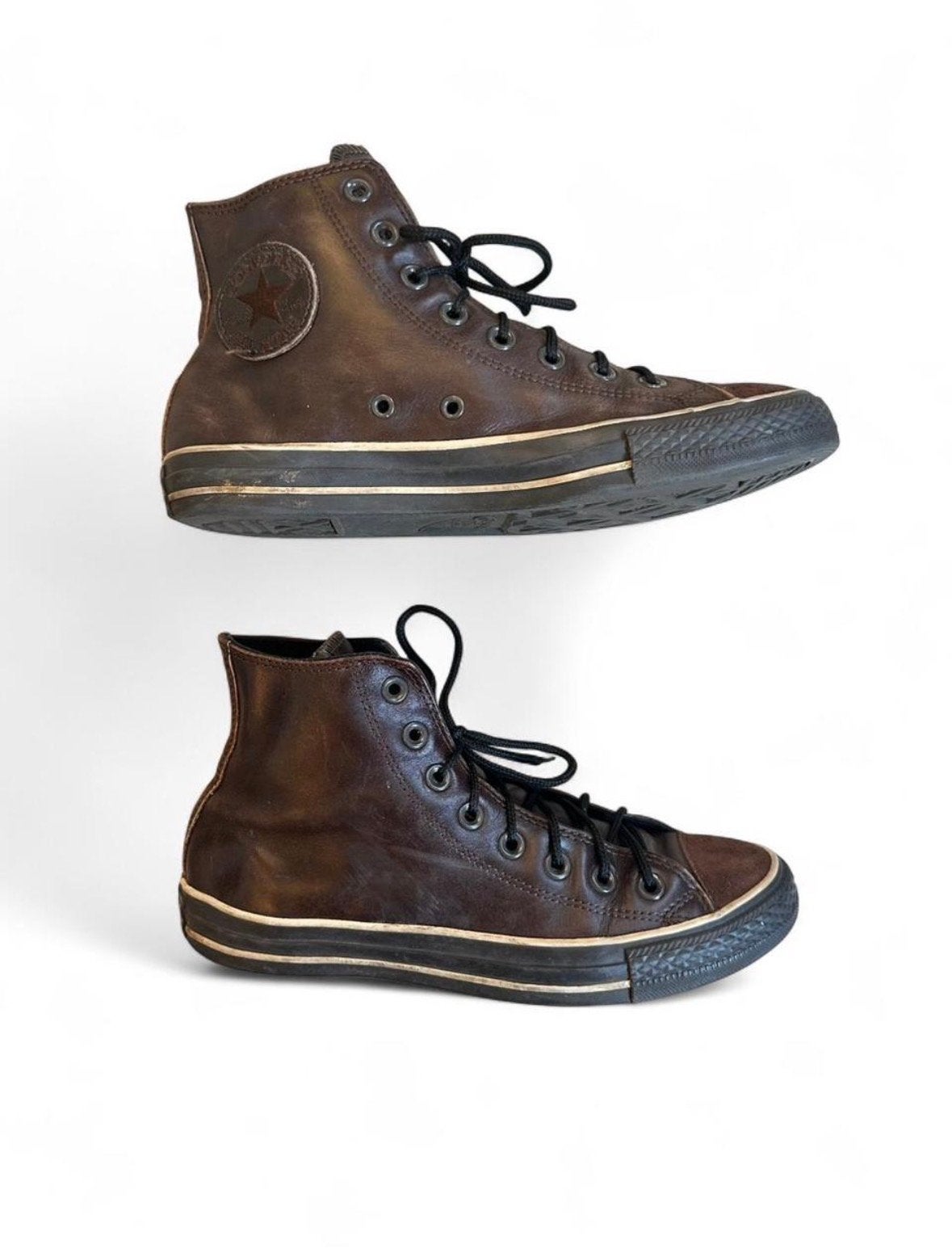 Converse Chuck Taylor All Star Leer Hoog Bruin EU 40, Bruin, Ophalen of Verzenden, Sneakers of Gympen, Gedragen