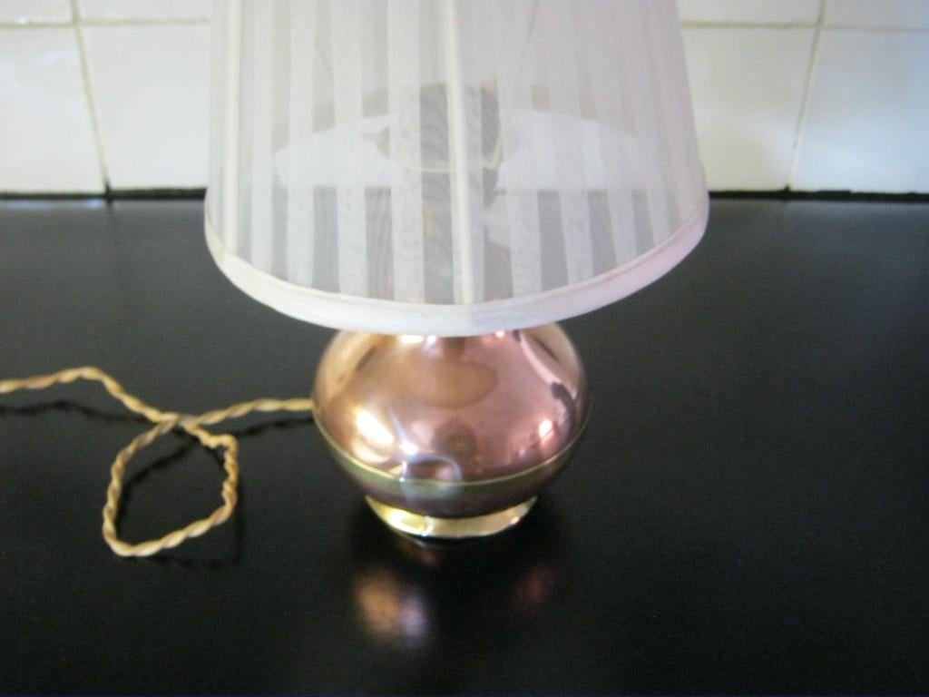 Heel oude koperen schemerlamp, Ophalen of Verzenden, Koper
