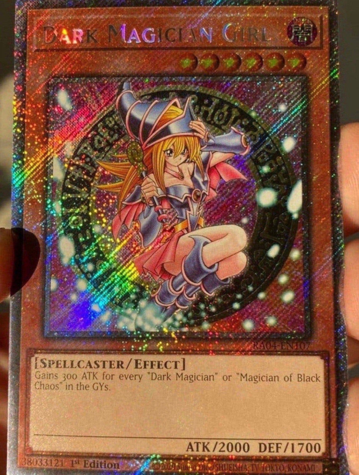 Yu-Gi-Oh! Dark Magician Girl RA04 1st Edition Mint !, Ophalen of Verzenden, Zo goed als nieuw, Losse kaart, Foil
