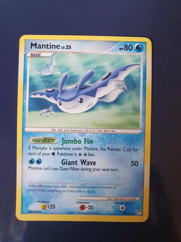 Mantine Lv.25 Pokémon Kaart (2007), Ophalen of Verzenden, Gebruikt, Losse kaart