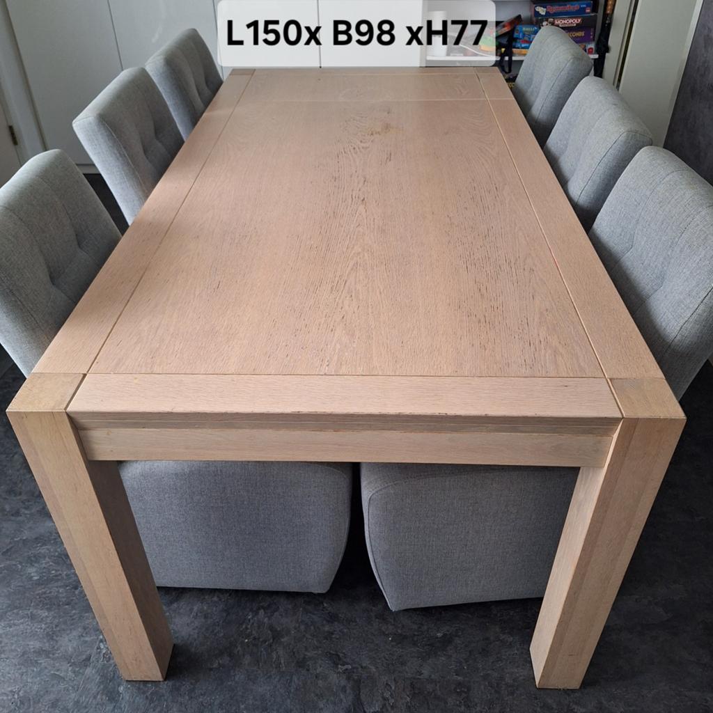 Tafel met stoelen 6 x, Huis en Inrichting, Tafels | Eettafels, Ophalen of Verzenden, Rechthoekig, 50 tot 100 cm