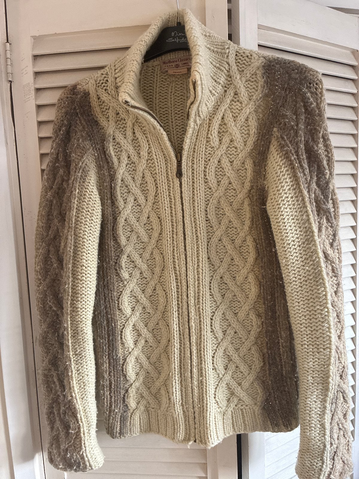 Oldschool Marlboro Classics gebreid vest maat 38, Ophalen of Verzenden, Gedragen, Maat 38/40 (M), Beige