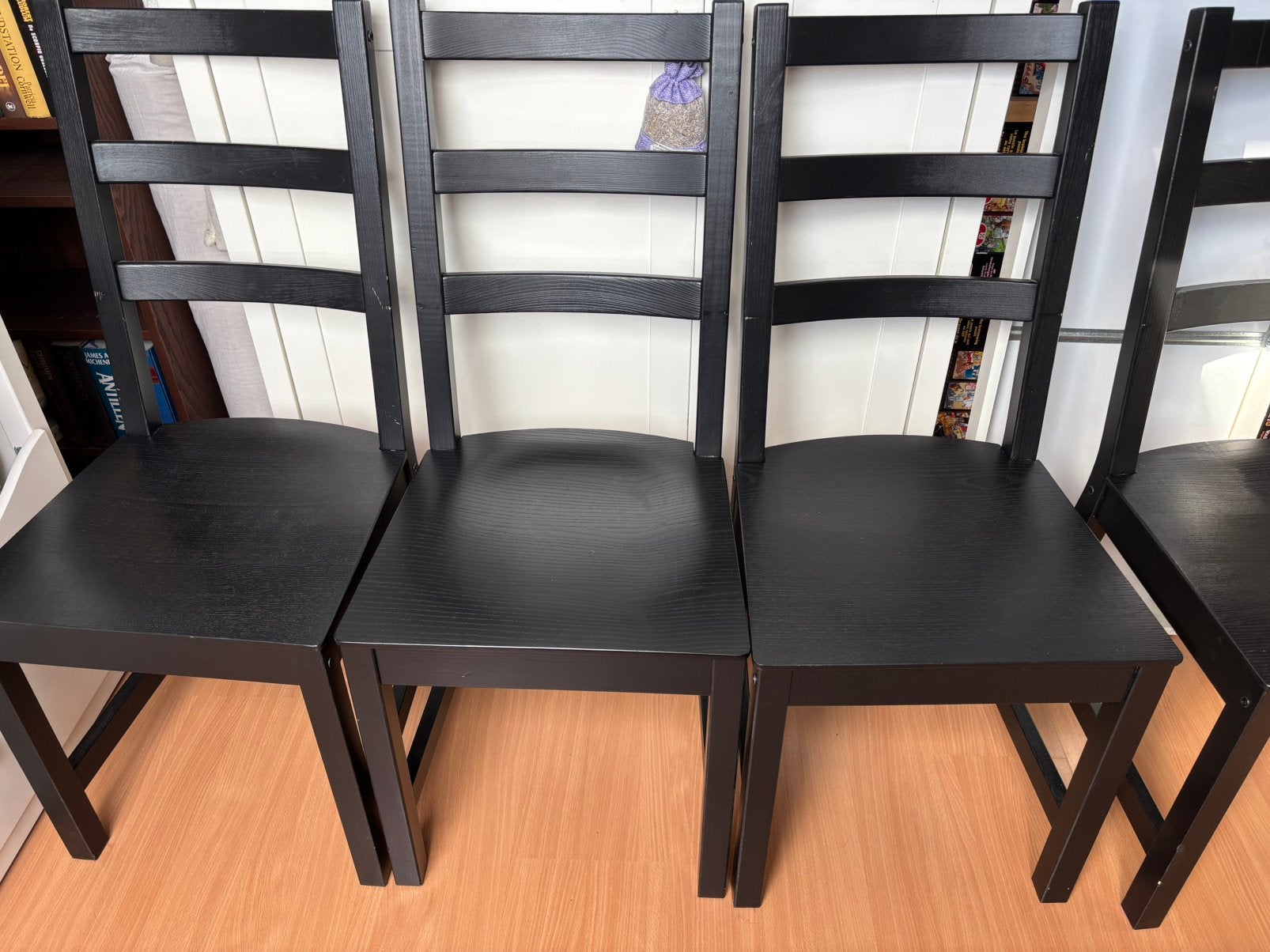 4 eetkamerstoelen norviken ikea, Ophalen, Zo goed als nieuw, Zwart, Vier