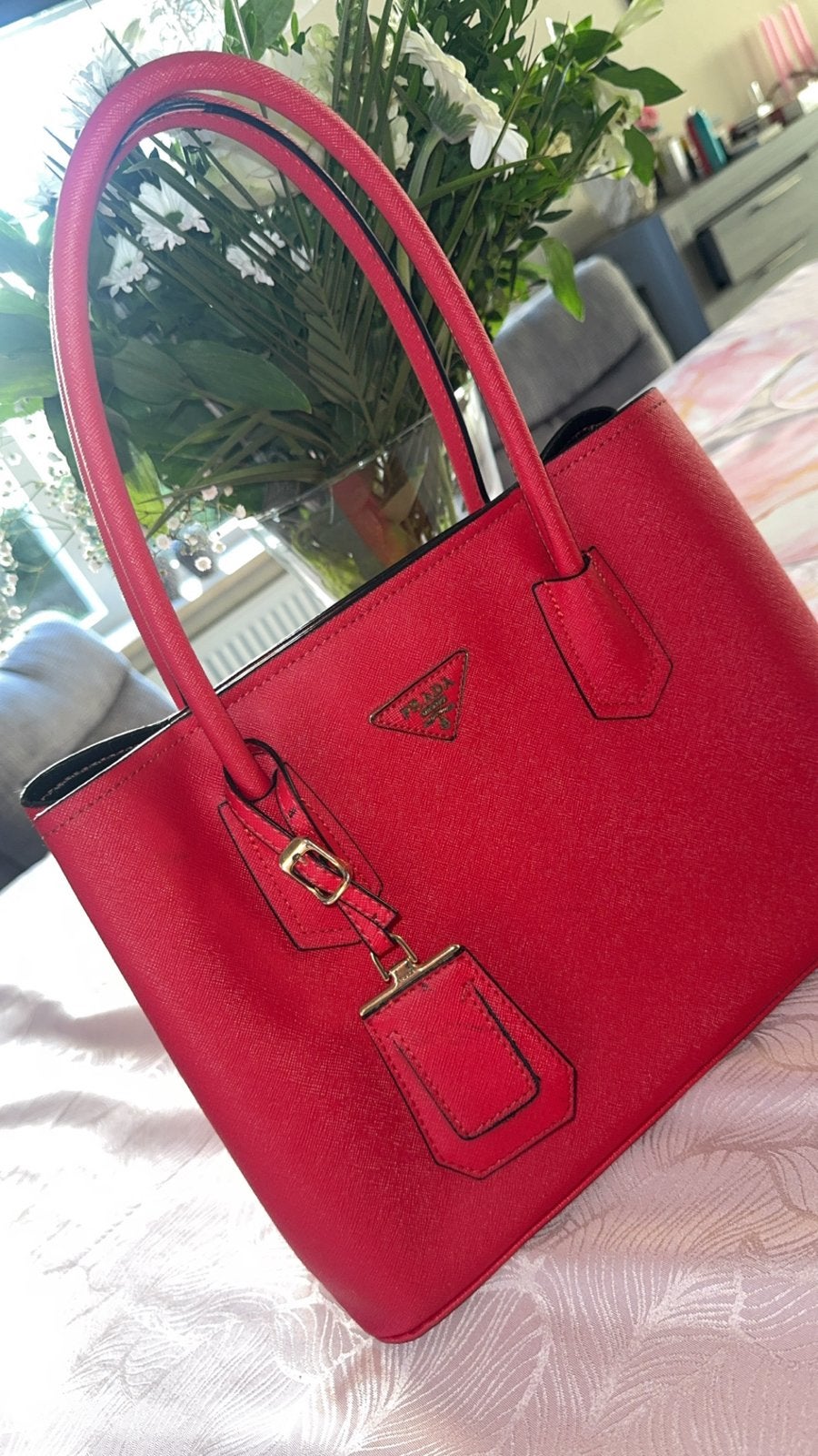 Prada Rode Handtas, Ophalen of Verzenden, Zo goed als nieuw, Rood, Handtas