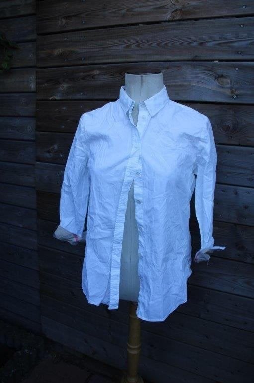 Blouse offwhite/ rood Burberry Brit mt L 3/4 mouw Vaste prij, Wit, Maat 42/44 (L), Ophalen of Verzenden, Zo goed als nieuw
