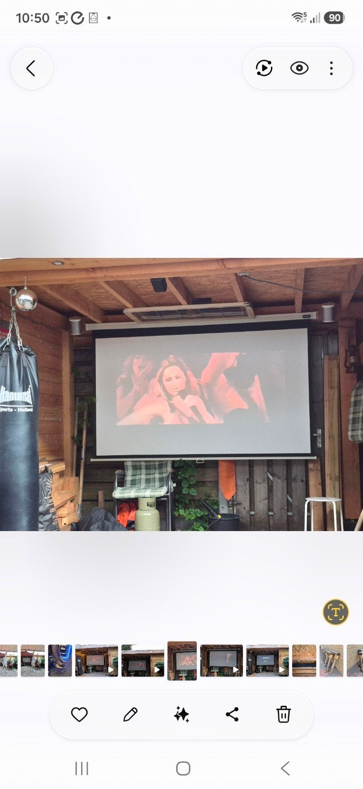 projectie scherm, Audio, Tv en Foto, Projectieschermen, Ophalen, Handmatig, Zo goed als nieuw