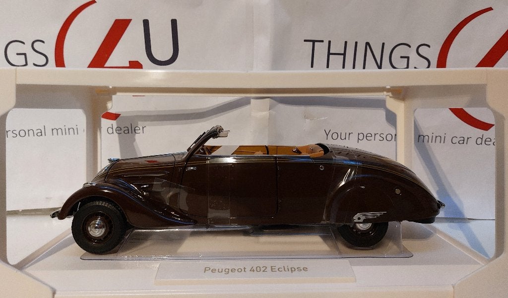 Norev 1:18 Peugeot 402 Eclipse 1937 Chocolate nieuw, Ophalen of Verzenden, Nieuw, Auto, Norev