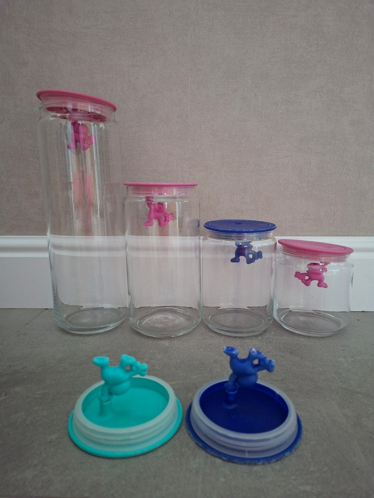 4 Alessi voorraadpotten met 2 extra deksels, Ophalen