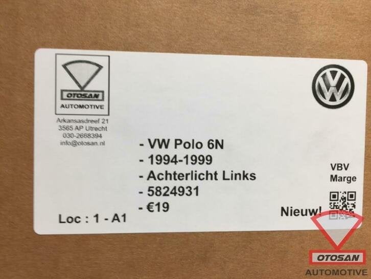 vw polo 6n 1994 1999 achterlicht links nieuw! 5824931, Volkswagen, Volkswagen AG, Nieuw, Berliner Ring 2
38440  Wolfsburg, DE