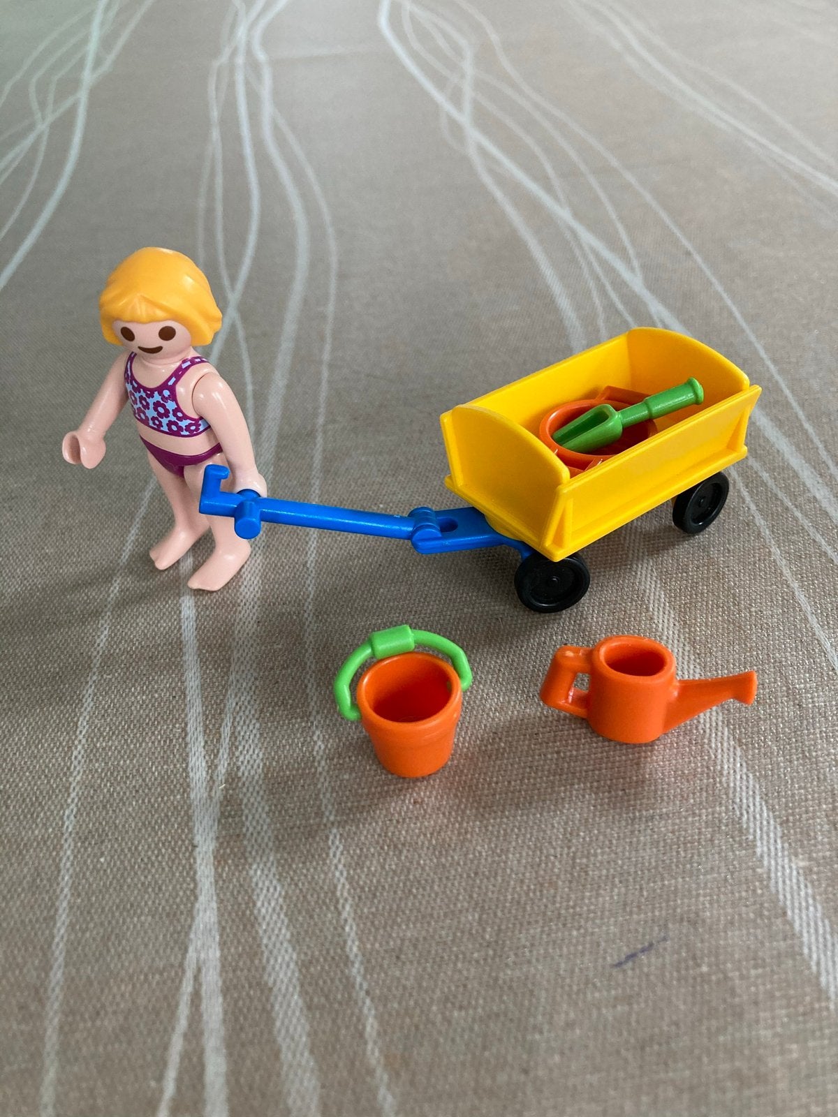 Playmobil meisje met bolderwagen., Kinderen en Baby's, Ophalen of Verzenden, Zo goed als nieuw