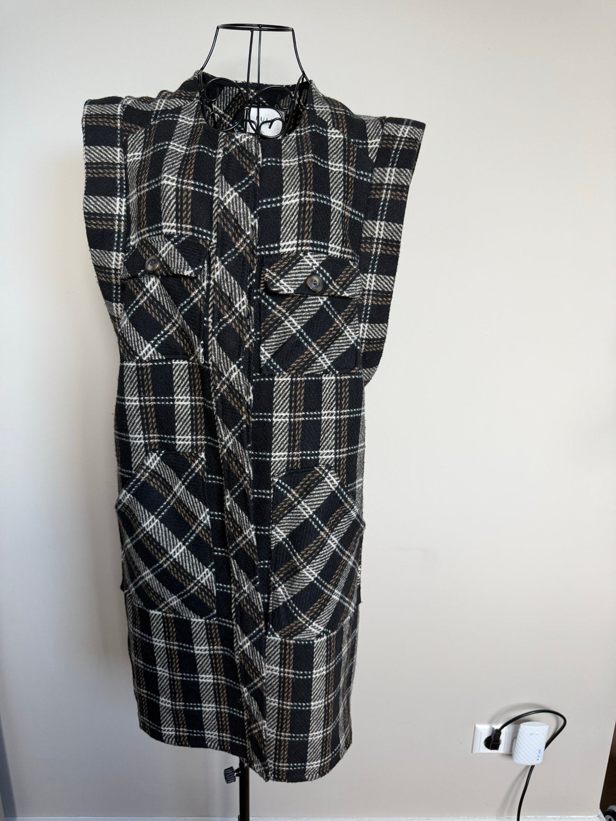 Pulz geruite mouwloze blazer Maat XL, Kleding | Dames, Meerkleurig, Maat 46/48 (XL) of groter, Ophalen of Verzenden, Zo goed als nieuw