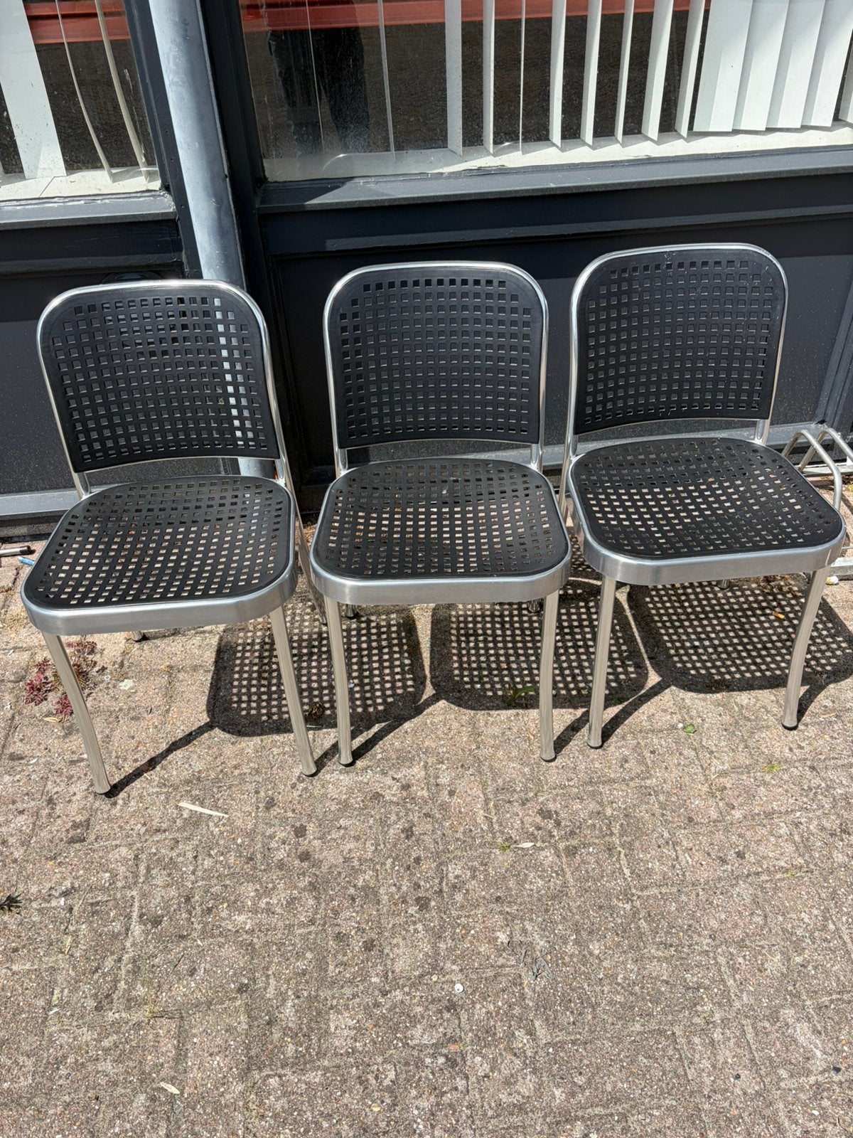 3 stoelen DePadova Silver Chair,, Ophalen, Zo goed als nieuw, Kunststof