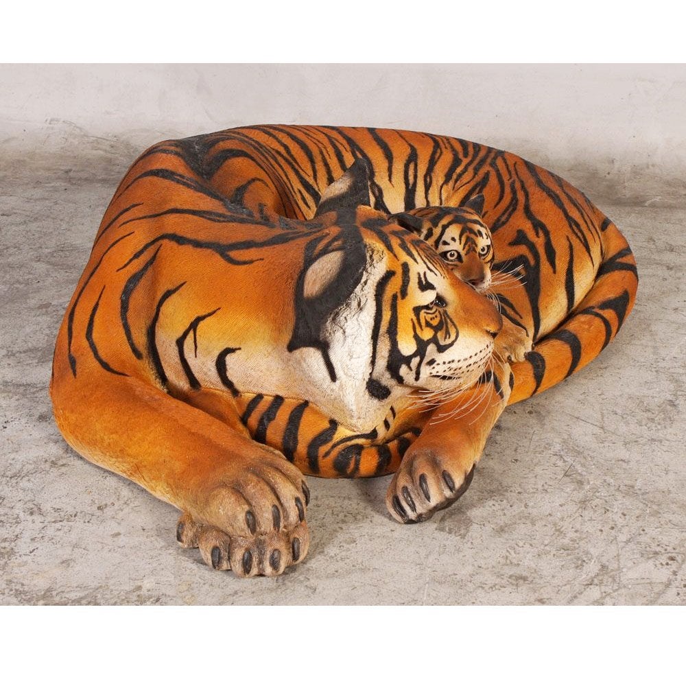 Tijger 126 cm - tijgerbeeld met welp - Tijgerin, Ophalen, Nieuw, Overige typen